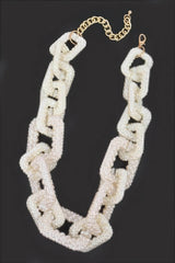Faux Pearl Link Chain Necklace - Fit Me For 20