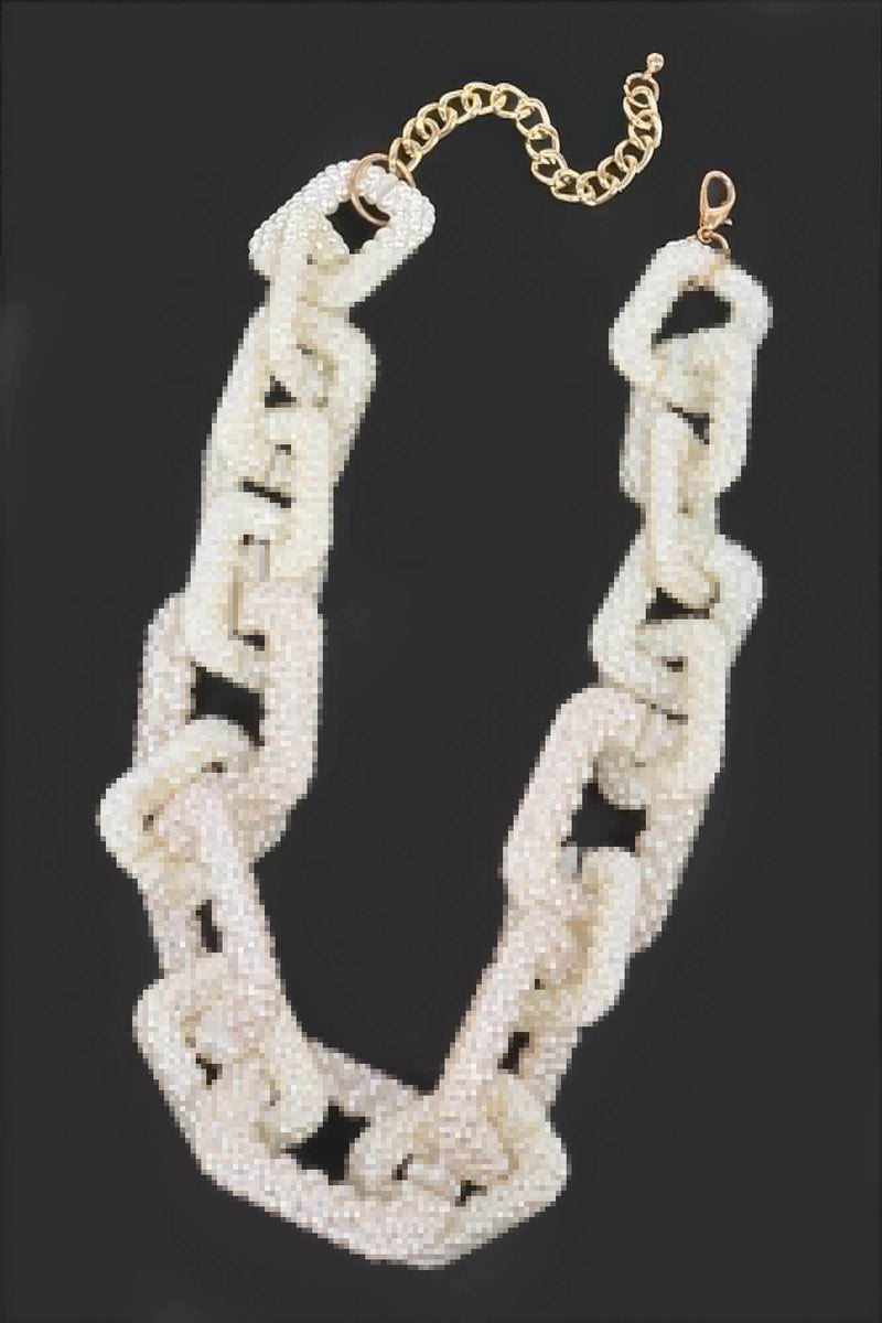 Faux Pearl Link Chain Necklace - Fit Me For 20