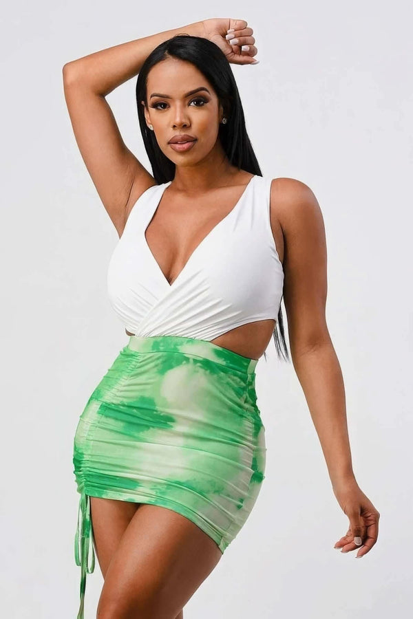 Divine Sparkle Tie Dye Mini Dress - Fit Me For 20