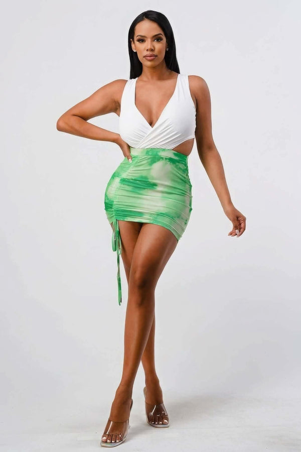 Divine Sparkle Tie Dye Mini Dress - Fit Me For 20