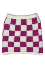 Fuzzy checkered skirt - Fit Me For 20