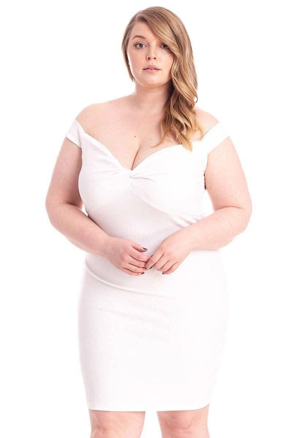 Glittered Off Shoulder Mini Dress - Fit Me For 20