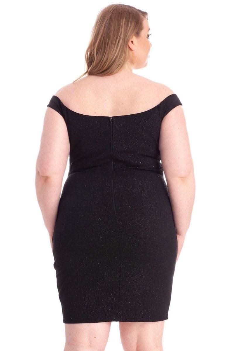 Glittered Off Shoulder Mini Dress - Fit Me For 20
