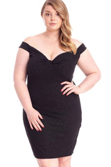 Glittered Off Shoulder Mini Dress - Fit Me For 20