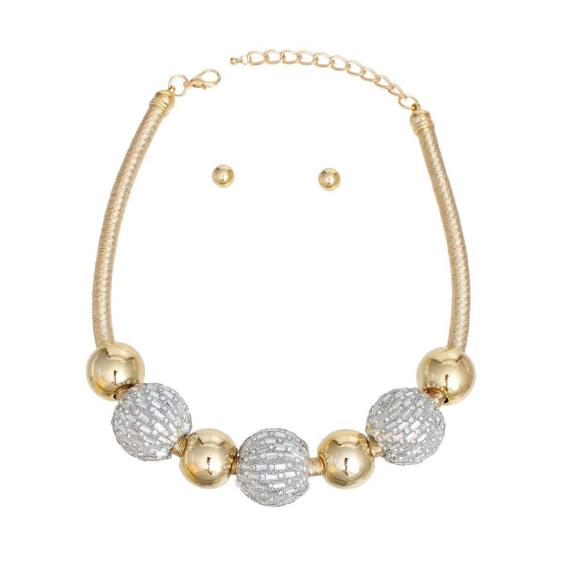 Necklace Gold Mesh Disco Ball Set for Women - Fit Me For 20