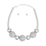 Necklace Silver Mesh Disco Ball Set for Women - Fit Me For 20