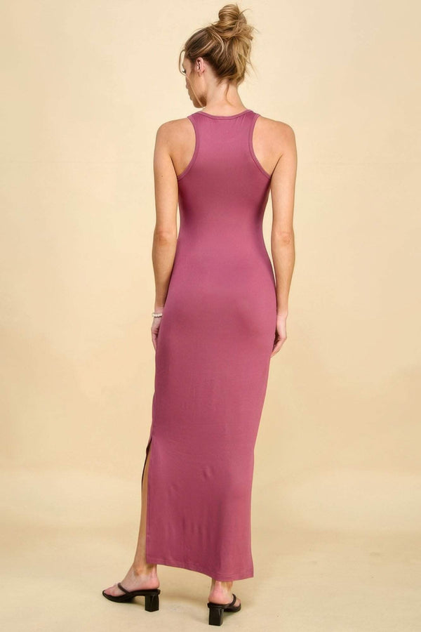 High Neck Side Slit Max Dress - Fit Me For 20
