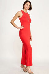 High Neck Side Slit Max Dress - Fit Me For 20