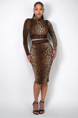 High-rise Banded Leopard Midi Skirt - Fit Me For 20