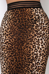 High-rise Banded Leopard Midi Skirt - Fit Me For 20