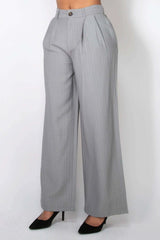 High-rise Stripe Wide Leg Pants - Fit Me For 20