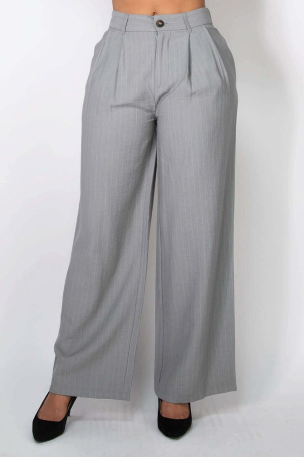 High-rise Stripe Wide Leg Pants - Fit Me For 20