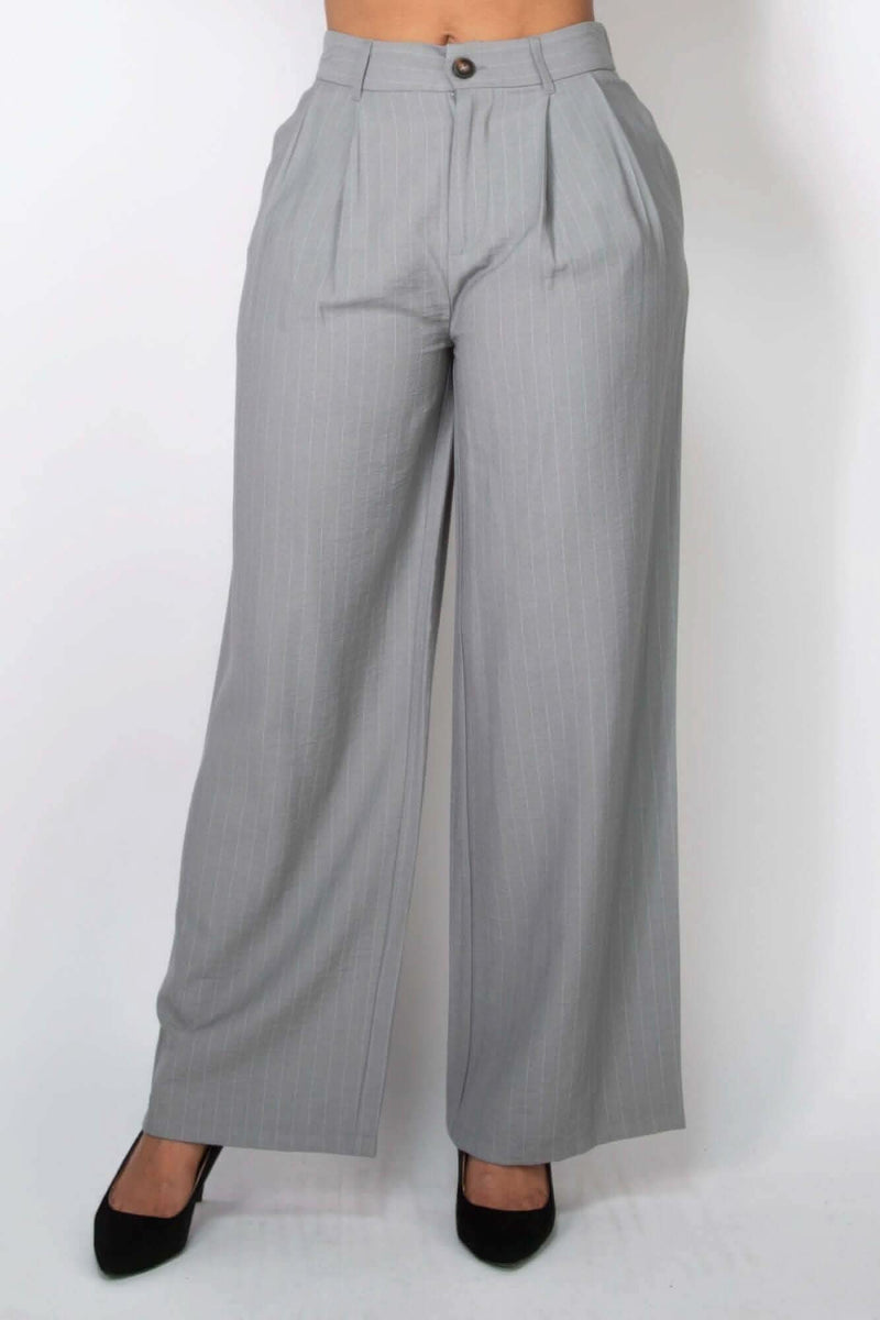 High-rise Stripe Wide Leg Pants - Fit Me For 20
