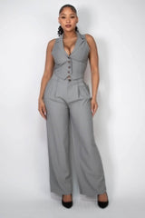 High-rise Stripe Wide Leg Pants - Fit Me For 20