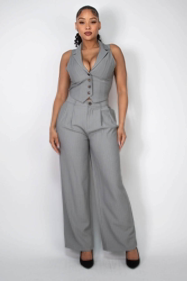 High-rise Stripe Wide Leg Pants - Fit Me For 20