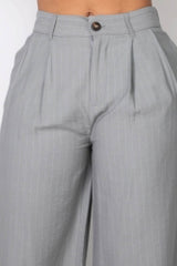 High-rise Stripe Wide Leg Pants - Fit Me For 20
