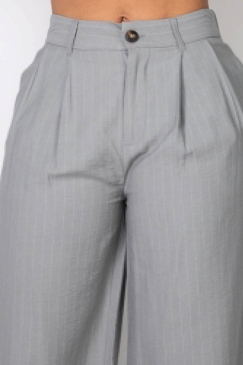 High-rise Stripe Wide Leg Pants - Fit Me For 20