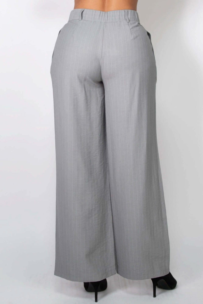 High-rise Stripe Wide Leg Pants - Fit Me For 20