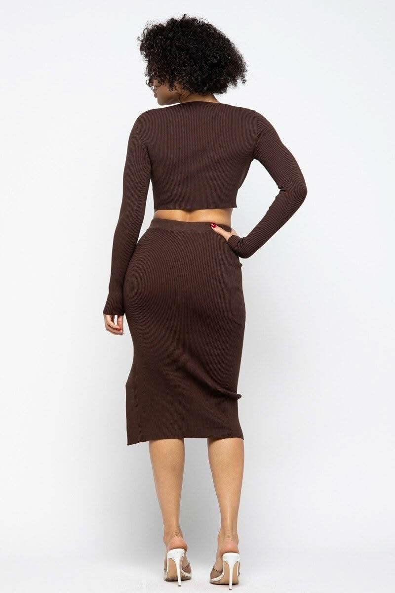 High Slit Skirt Set - Fit Me For 20