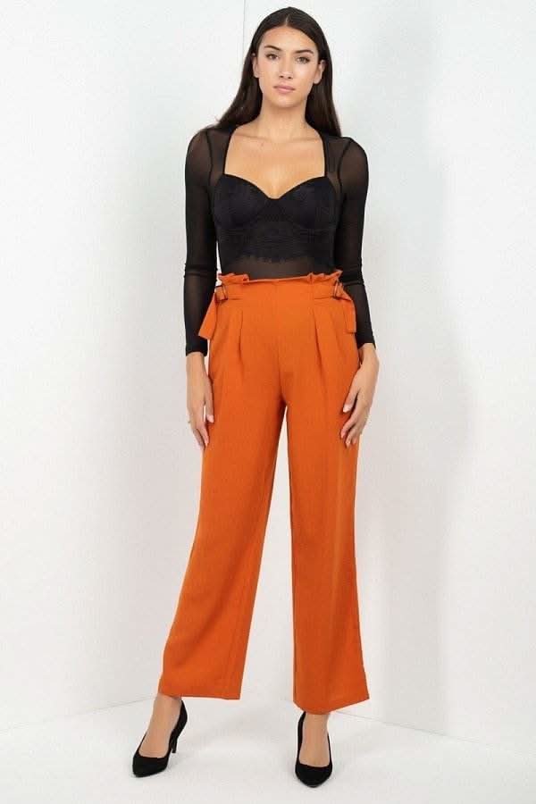 High Waist Paperbag Wide Pants - Fit Me For 20