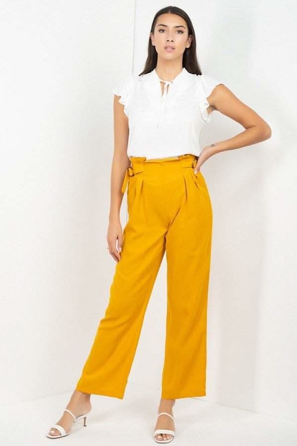 High Waist Paperbag Wide Pants - Fit Me For 20