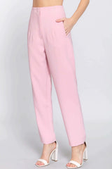 High Waist Pintuck Detail Long Pants - Fit Me For 20