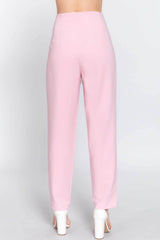 High Waist Pintuck Detail Long Pants - Fit Me For 20