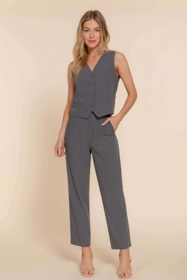 High Waist Pintuck Detail Long Pants - Fit Me For 20
