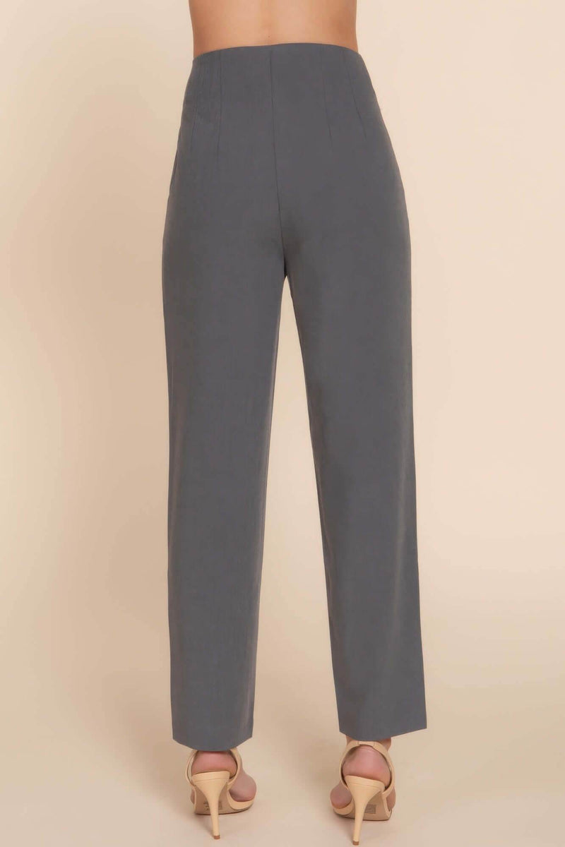 High Waist Pintuck Detail Long Pants - Fit Me For 20