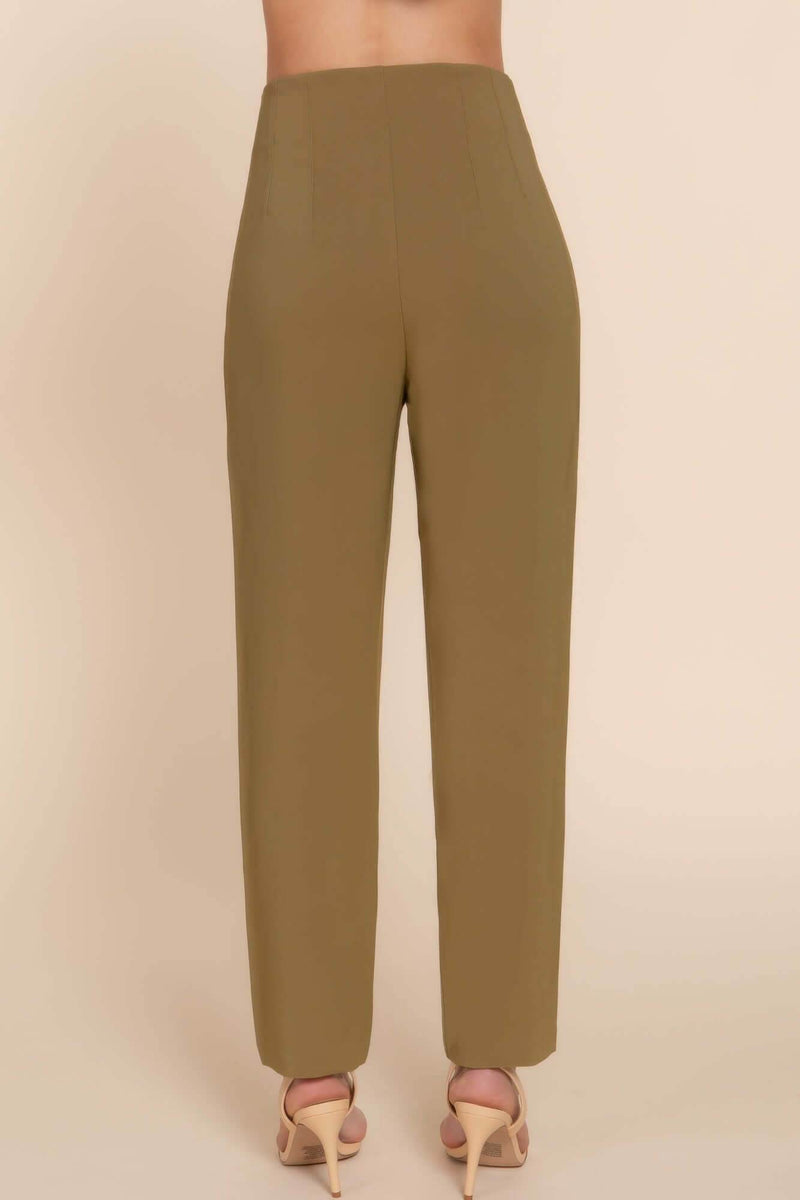 High Waist Pintuck Detail Long Pants - Fit Me For 20