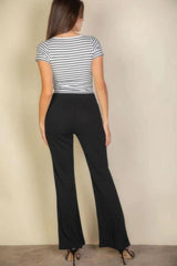 High Waist Stretch Crepe Flare Pants - Fit Me For 20