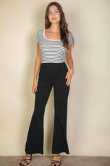 High Waist Stretch Crepe Flare Pants - Fit Me For 20