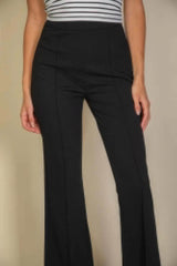 High Waist Stretch Crepe Flare Pants - Fit Me For 20
