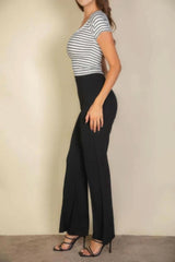 High Waist Stretch Crepe Flare Pants - Fit Me For 20