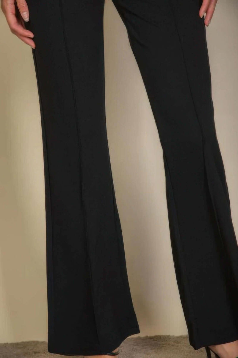 High Waist Stretch Crepe Flare Pants - Fit Me For 20