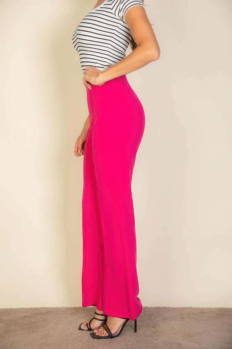 High Waist Stretch Crepe Flare Pants - Fit Me For 20