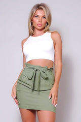 High Waisted Pleated & Belted Mini Skirt - Fit Me For 20