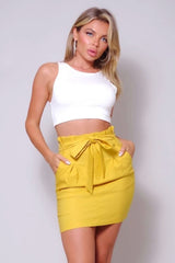 High Waisted Pleated & Belted Mini Skirt - Fit Me For 20