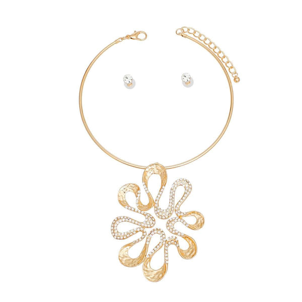 Choker Gold Stone Swirled Pendant Set for Women - Fit Me For 20