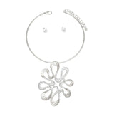 Choker Silver Stone Swirled Pendant Set for Women - Fit Me For 20