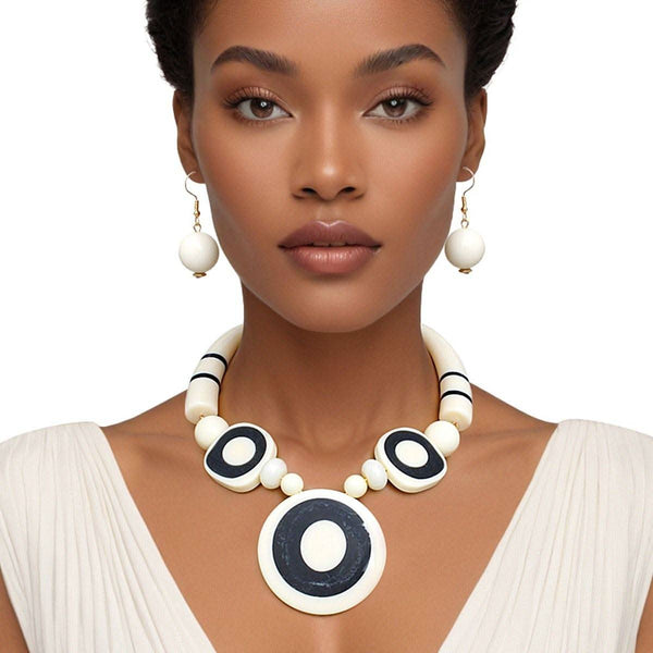 Tribal Horn Ivory Beaded Necklace for Women - Fit Me For 20
