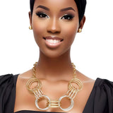 Collar Mixed Metal Chunky Coiled Wire Rings Set - Fit Me For 20