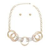 Collar Mixed Metal Chunky Coiled Wire Rings Set - Fit Me For 20