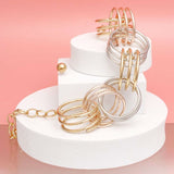 Collar Mixed Metal Chunky Coiled Wire Rings Set - Fit Me For 20