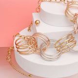 Collar Mixed Metal Chunky Coiled Wire Rings Set - Fit Me For 20