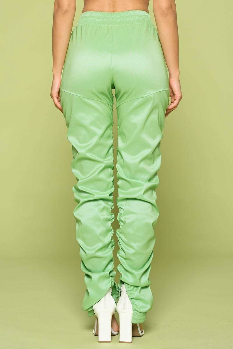 Leather Pu Ruched Pants - Fit Me For 20