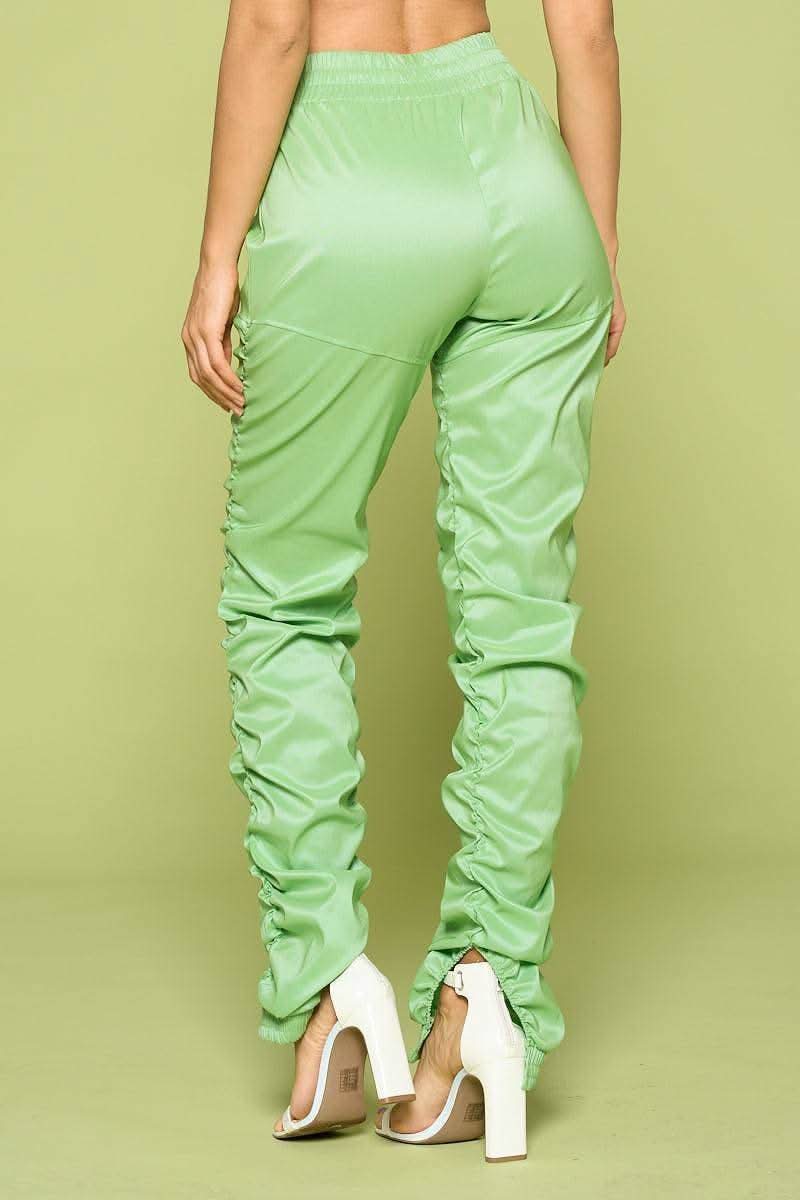 Leather Pu Ruched Pants - Fit Me For 20