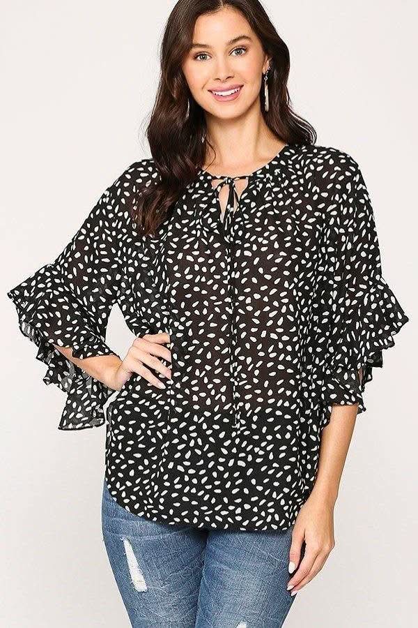Leopard Printed Crepe Top - Fit Me For 20