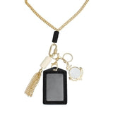 Long Gold Chain Carabiner Black Tassel Necklace - Fit Me For 20