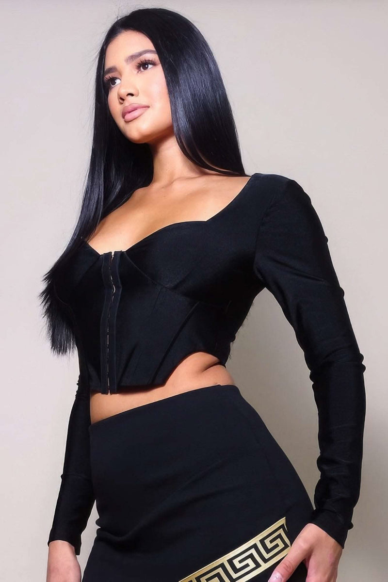 Long Sleeve Corset Top - Fit Me For 20